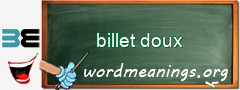 WordMeaning blackboard for billet doux